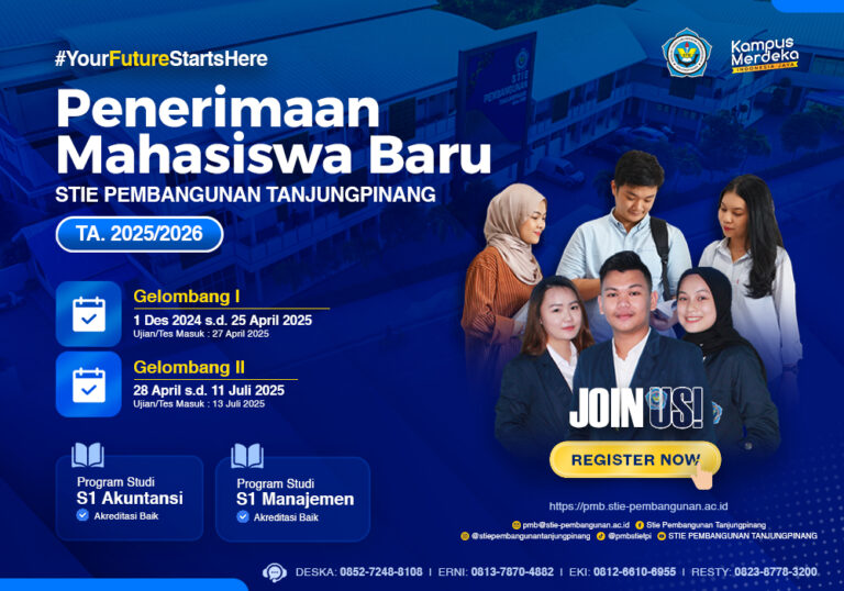 Penerimaan Mahasiswa Baru STIE Pembangunan Tanjungpinang Tahun Akademik T.A 2025/2026
